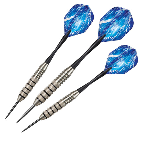 Image of Viper Shot King Sisal Dartboard, Black Mariah 22g & Silver Thunder 25g Steel Tip Darts
