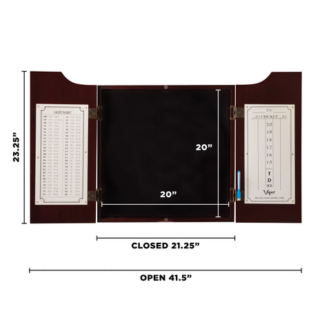 Image of Viper Razorback Sisal Dartboard, Hudson Mahogany Cabinet, Padded Mat & Black Mariah Steel Tip Darts