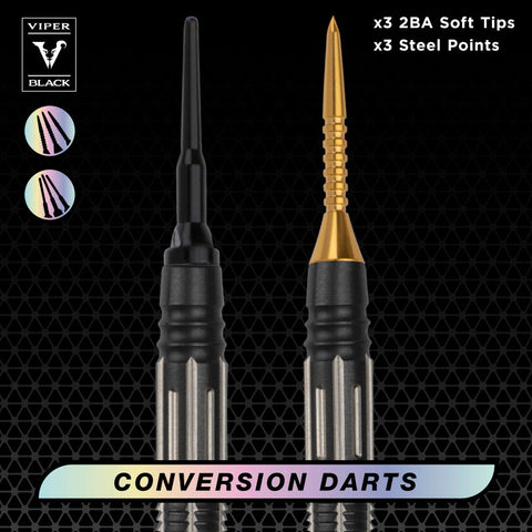 Image of Viper Black Flux 90% Tungsten Steel or Soft Tip Conversion Darts Gold 20 Grams