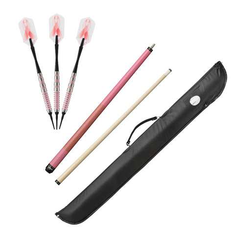 Image of Fat Cat Pink Lady Soft Tip Darts 16 Grams, Viper Junior Pink Lady Cue, and Casemaster Cono Case