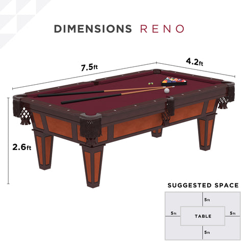 Image of Fat Cat Reno 7.5' Billiard Table with Play Package