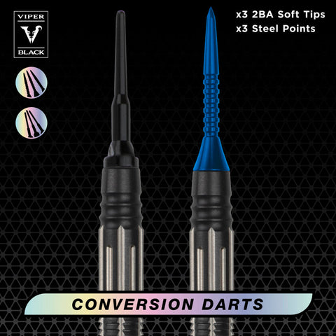 Image of Viper Black Flux 90% Tungsten Steel or Soft Tip Conversion Darts Blue 20 Grams