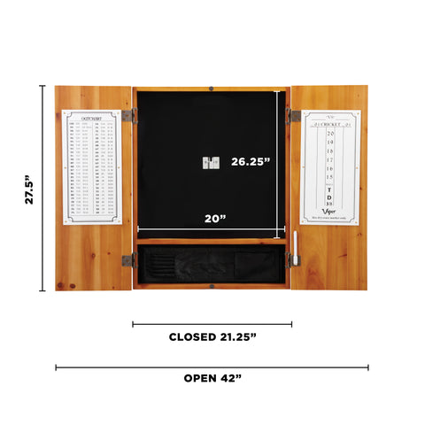 Image of Viper Dead On Sisal Dartboard, Metropolitan Oak Cabinet, Shadow Buster Dartboard Lights & Laser Throw Line Marker