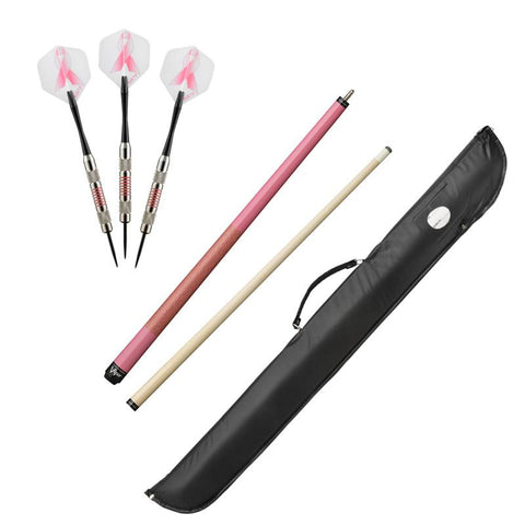 Image of Fat Cat Breast Cancer Steel Tip Dart Set 20 Grams, Viper Junior Pink Lady Cue, and Casemaster Cono Case