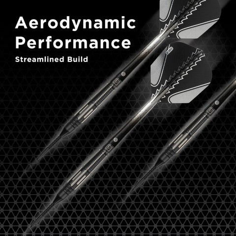 Image of Viper Black Flux 90% Tungsten Steel or Soft Tip Conversion Darts Black/Silver 20 Grams