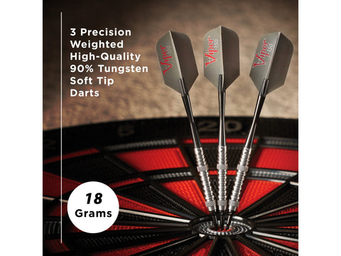Image of Viper V-Factor 90% Tungsten Soft Tip Darts Grooved Barrel 18 Grams - HomeFitPlay