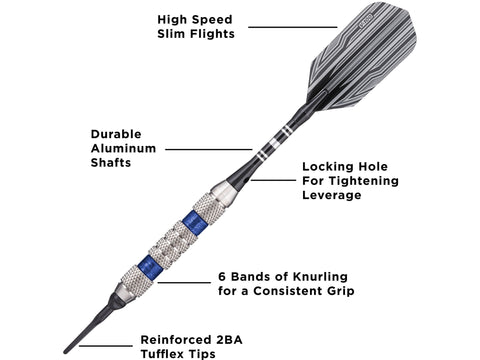 Image of Viper Wind Runner Blue Soft Tip Darts 18 Grams - HomeFitPlay
