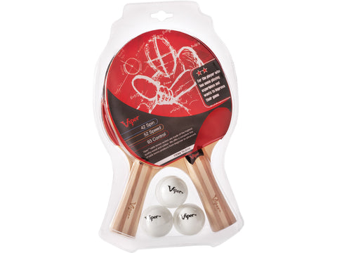 Image of Viper Two Star Tennis Table Two Racket and Three Ball Set - HomeFitPlay