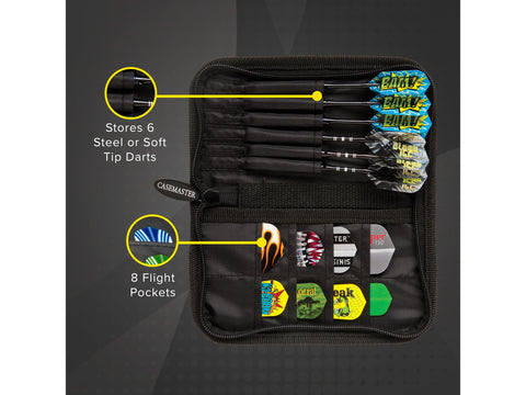 Image of Casemaster Deluxe Black Nylon Dart Case - HomeFitPlay