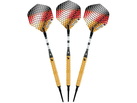 Image of Elkadart Titanium 90% Tungsten Soft Tip Darts Gold Titanium Coating Ringed Barrel 18 Grams - HomeFitPlay