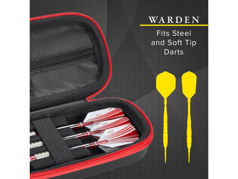 Image of Casemaster Warden Dart Case with Red Zipper - HomeFitPlay