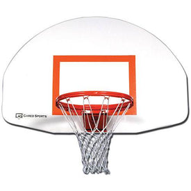 Gared Steel Fan Shaped Front Mount Backboard - White | 1140156