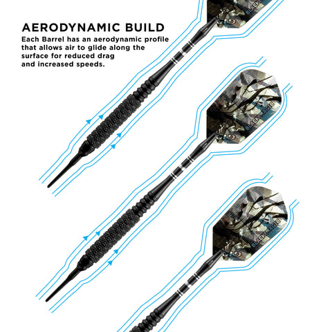 Image of Viper Black Magic Soft Tip Darts 10 Knurled Rings 18 Grams