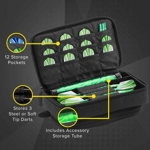Casemaster Plazma Plus Dart Case with Black Zipper and Phone Pocket