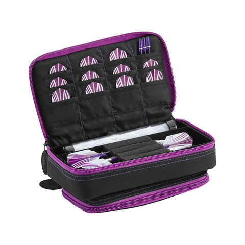 Image of Casemaster Plazma Plus Dart Case Black with Amethyst Zipper and Phone Pocket