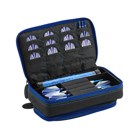 Image of Casemaster Plazma Plus Dart Case Black with Sapphire Zipper and Phone Pocket