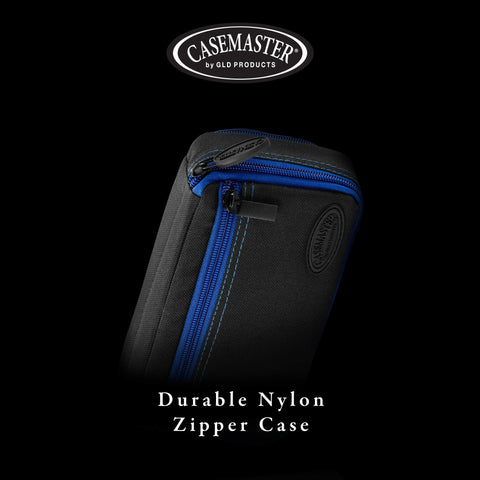 Image of Casemaster Plazma Plus Dart Case Black with Sapphire Zipper and Phone Pocket