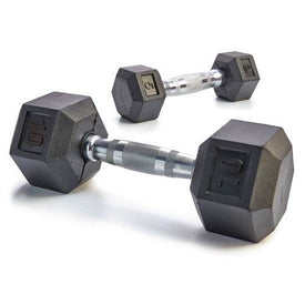 Rubber Encased Solid Hex Dumbbell 30lb | 20028380EA