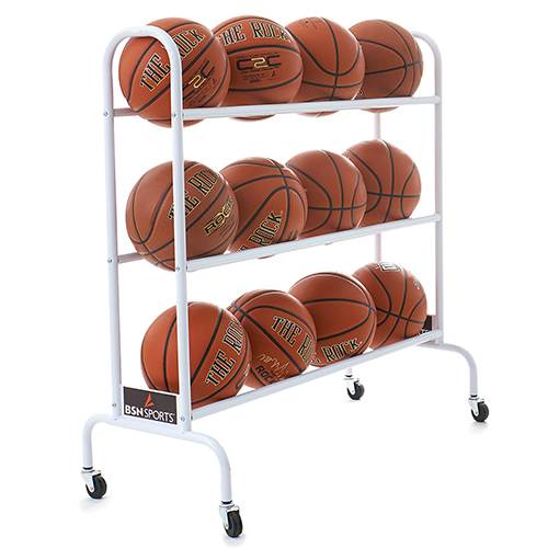 12 Ball Cart Wide Base-White | BCART12W