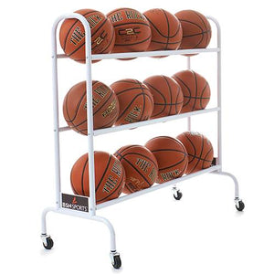 12 Ball Cart Wide Base-White | BCART12W