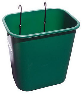A green replacement basket for tennis rackets, featuring black handles.
