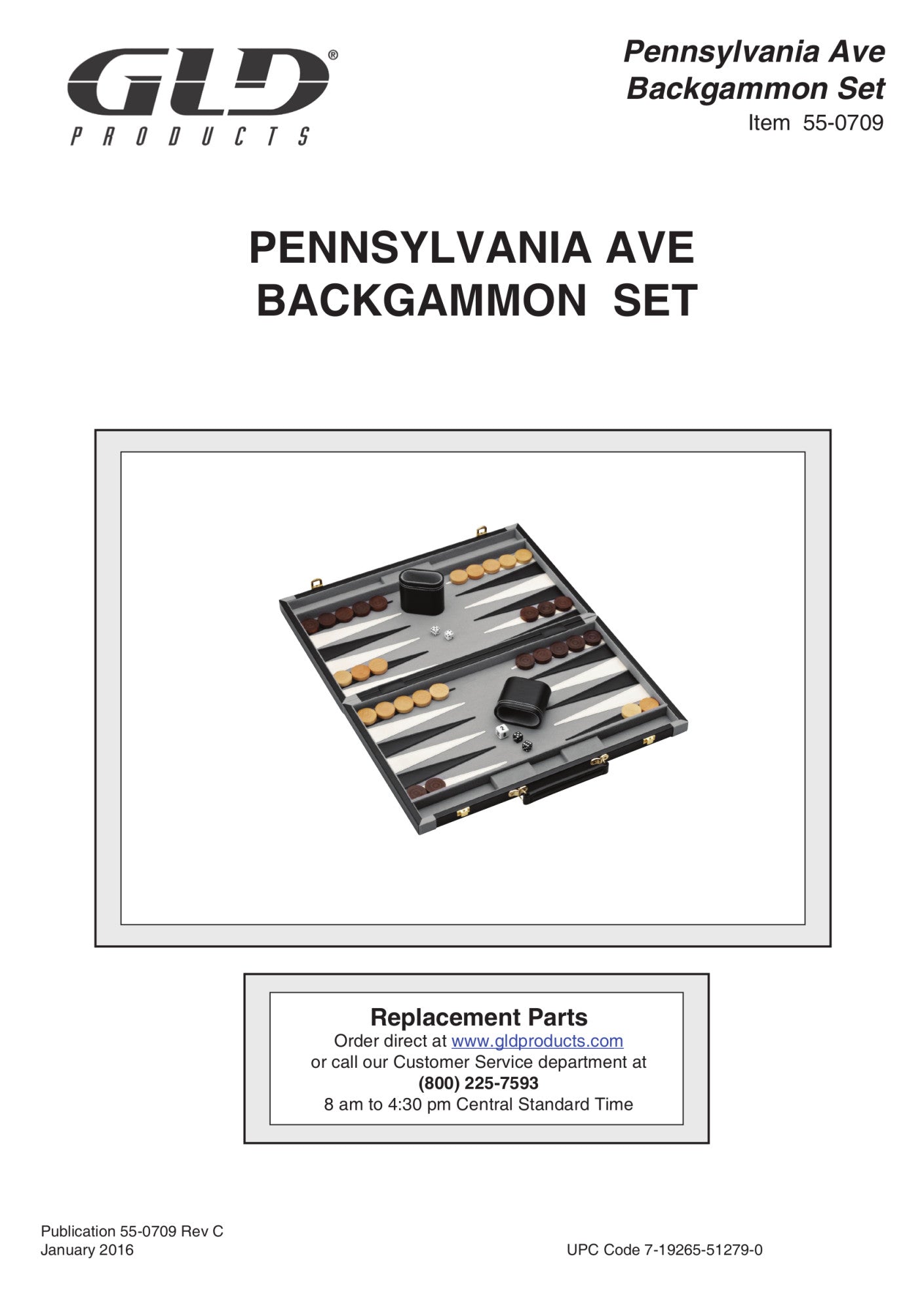Mainstreet Classics Pennsylvania Ave 18" Backgammon Portable Set
