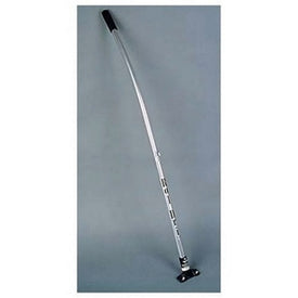 Stainless steel wrestling handle assembly with a hard poly grip and accessories including a T-bracket, hanging clip, and screws.