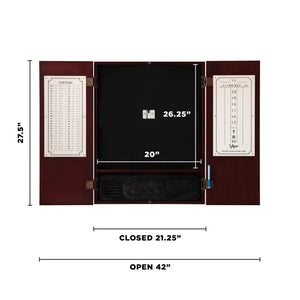 Viper Dead On Sisal Dartboard, Metropolitan Mahogany Cabinet, Shadow Buster Dartboard Lights & Padded Dart Mat