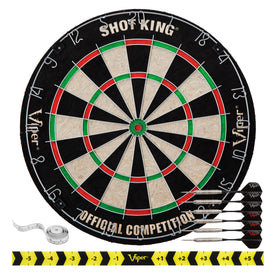 Viper Shot King Dartboard, Small Cricket Chalk Scoreboard, and Laser Throw Line 