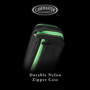 Casemaster Plazma Pro Dart Case Black with Green Zipper and Phone Pocket
