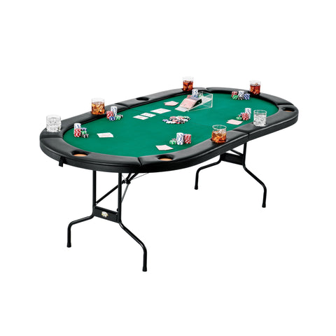 Image of Fat Cat Texas Hold'em Table, 4-Deck Card Shoe, 500 Poker Chip Set, 2 Acrylic Chip Trays & Dice Cup Set