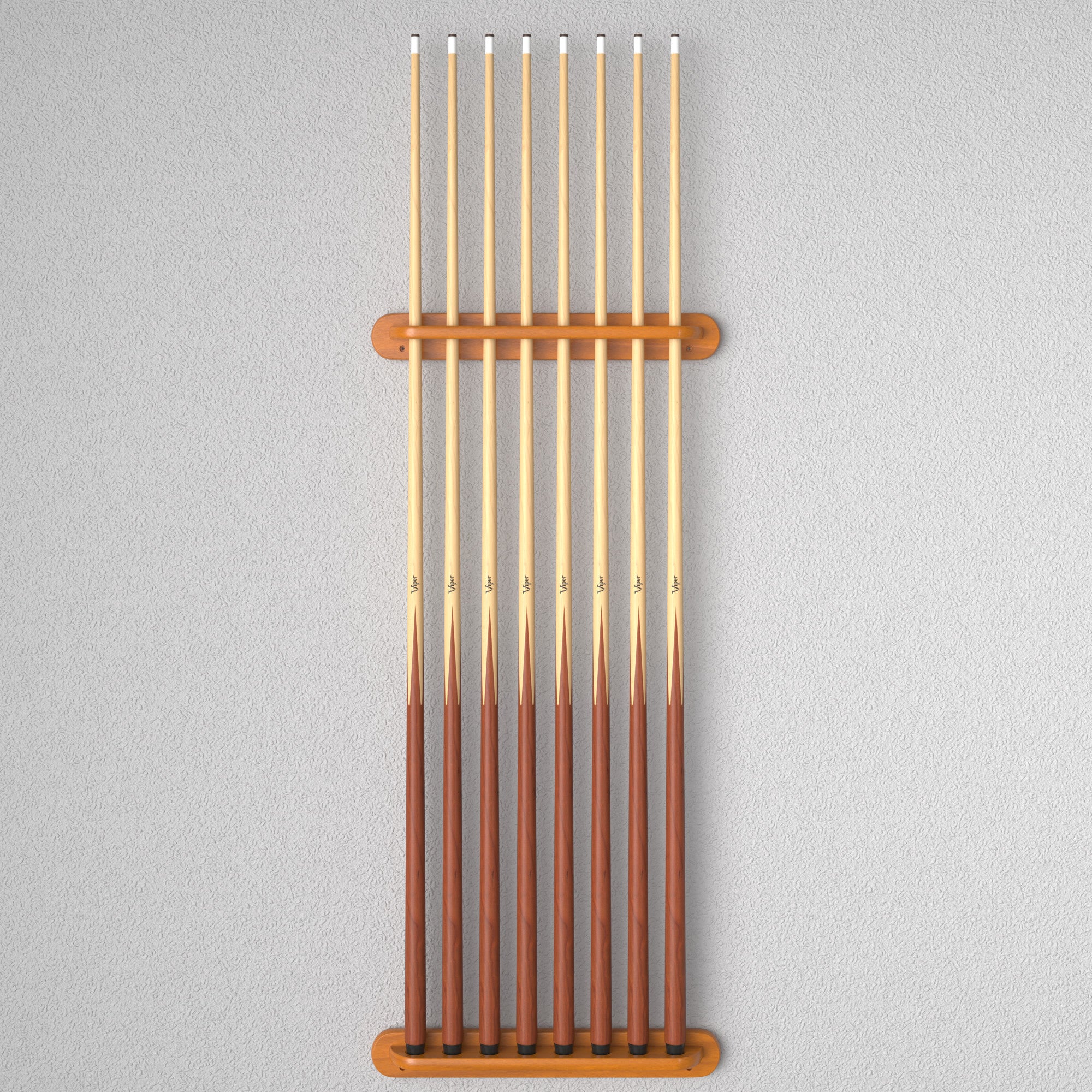Viper Traditional Oak 8 Cue Wall Cue Rack