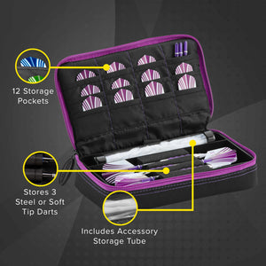 Casemaster Plazma Dart Case Black with Amethyst Zipper