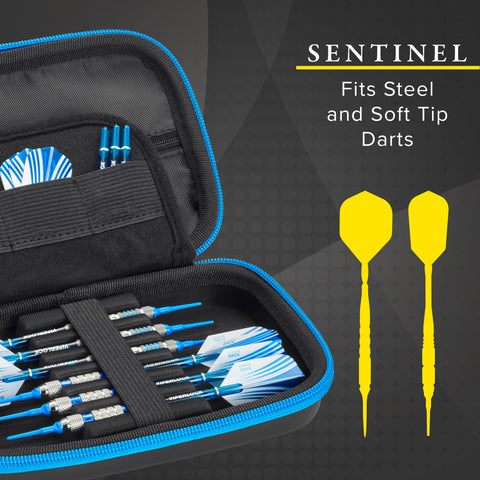 Image of Casemaster Sentinel Dart Case with Blue Zipper