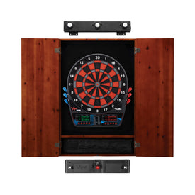 Viper Orion Electronic Dartboard, Metropolitan Cinnamon Cabinet, Laser Throw Line & Shadow Buster Dartboard Light Bundle