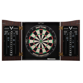 Viper Vault Cabinet with Shot King Sisal Dartboard, Shadow Buster Dartboard Lights, Steel Tip Dart Accessories Kit & 