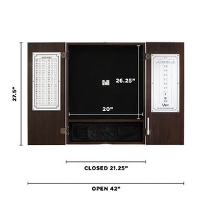 Viper Shot King Sisal Dartboard, Metropolitan Espresso Cabinet, Shadow Buster Dartboard Lights & Padded Dart Mat