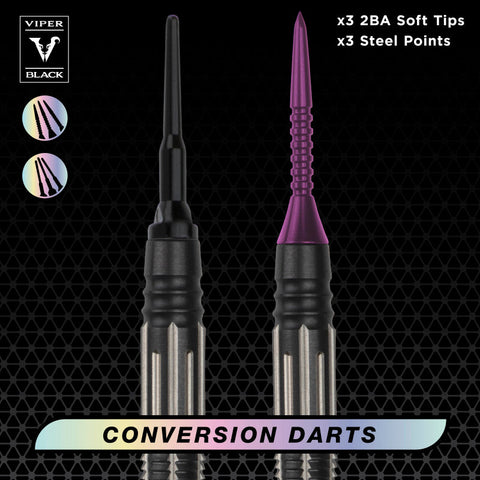 Image of Viper Black Flux 90% Tungsten Steel or Soft Tip Conversion Darts Purple 20 Grams