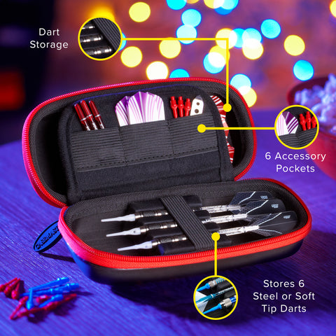 Image of Casemaster Sentry Dart Case with Red Zipper