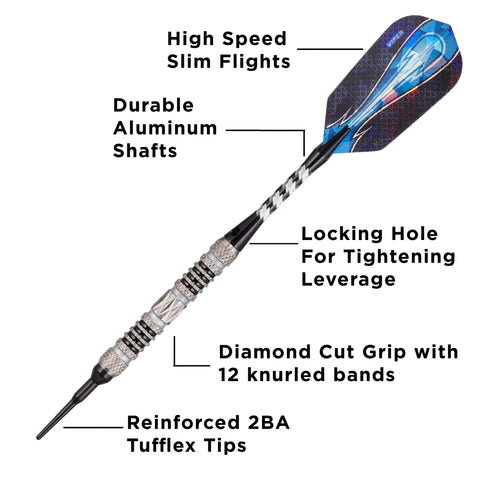 Image of Viper Astro 80% Tungsten Soft Tip Darts Black Rings