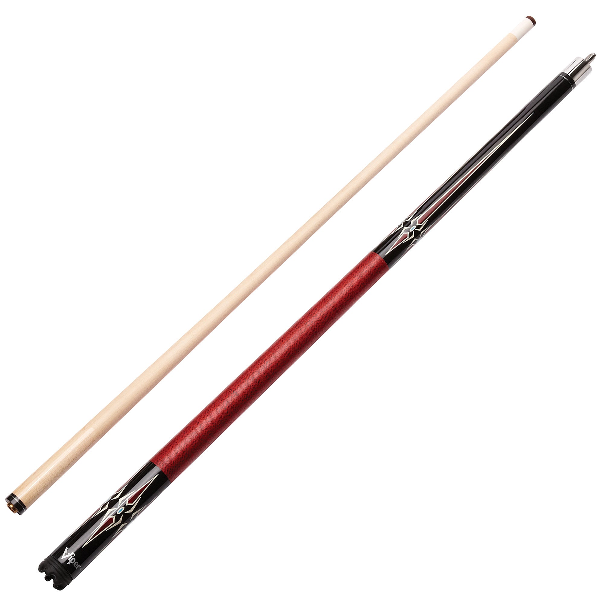Viper Sinister Series Cue with Red Diamonds and Casemaster Q-Vault Supreme Black Cue Case