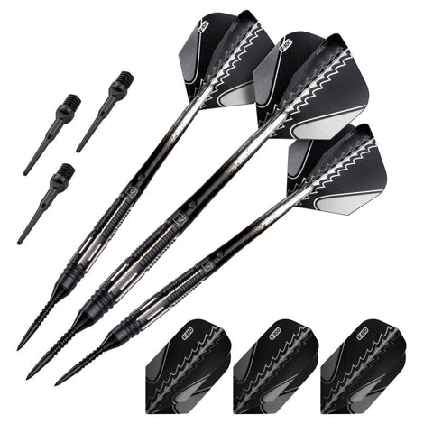 Image of Viper Black Flux 90% Tungsten Steel or Soft Tip Conversion Darts Black/Silver 20 Grams