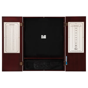 Viper Dead On Sisal Dartboard, Metropolitan Mahogany Cabinet, Shadow Buster Dartboard Lights & Padded Dart Mat