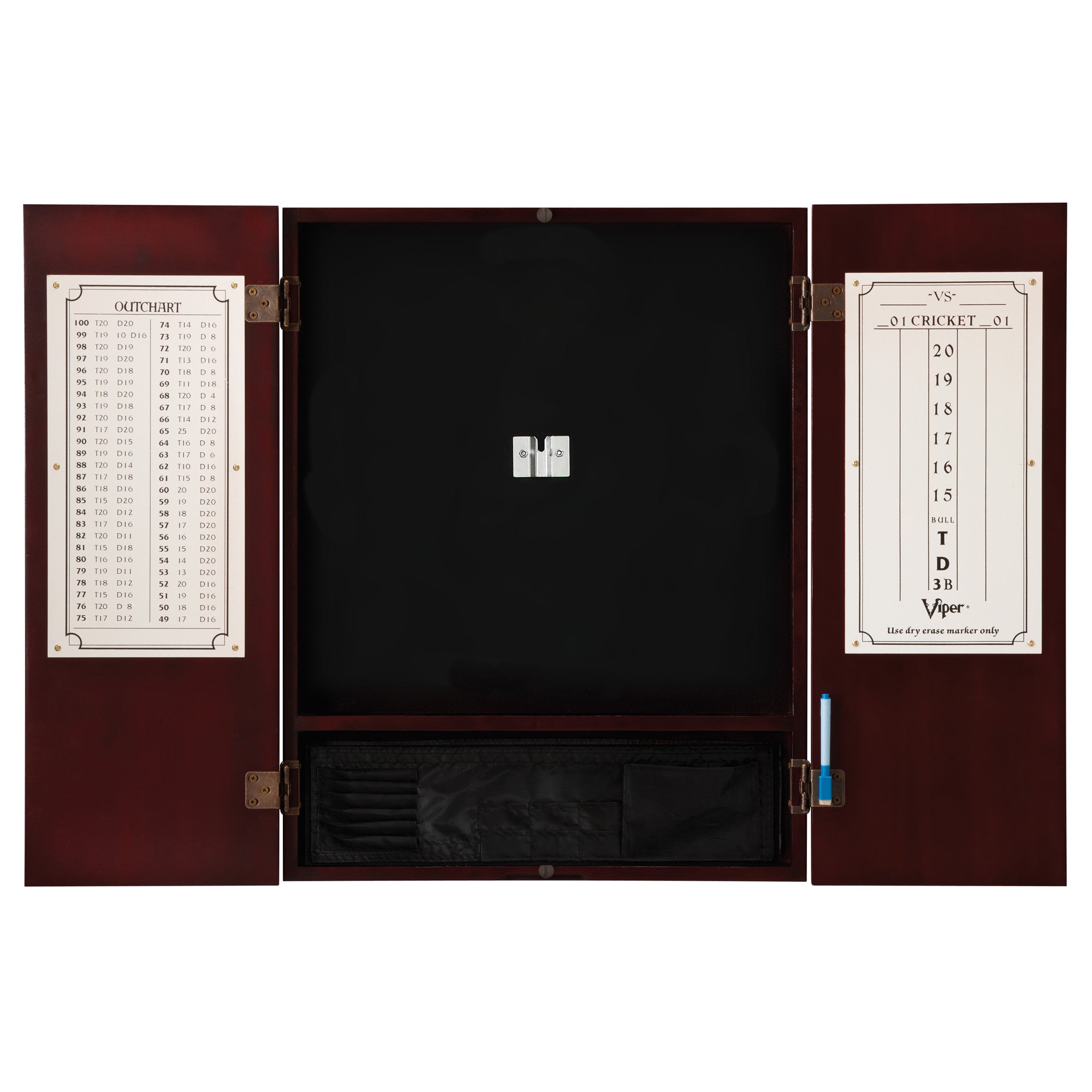 Viper Metropolitan Mahogany Steel Tip Dartboard Cabinet, Viper Dead-On Bristle Dartboard, Viper Underground Raven Steel Tip Darts 25 Grams, and Viper Dart Laser Line