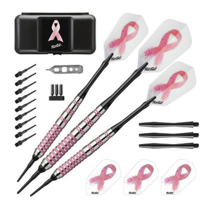 Fat Cat Pink Lady Soft Tip Darts 16 Grams and Casemaster Deluxe Pink Nylon Case