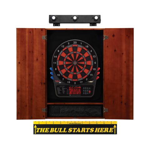 Image of Viper 800 Electronic Dartboard, Metropolitan Cinnamon Cabinet, Throw Line Marker & Shadow Buster Dartboard Light Bundle