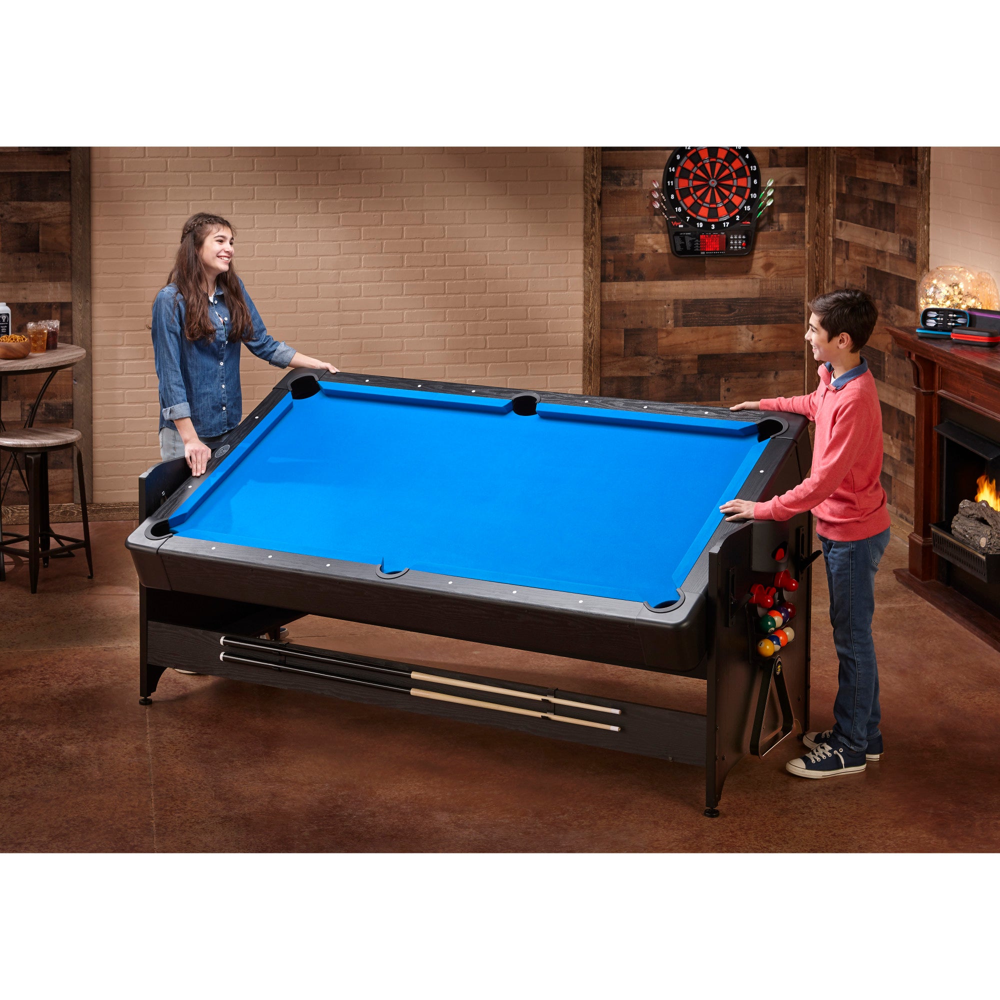 Fat Cat Original 3-in-1 7' Pockey Multi-Game Table Blue
