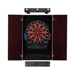 Viper Orion Electronic Dartboard, Metropolitan Mahogany Cabinet, Laser Throw Line & Shadow Buster Dartboard Light Bundle