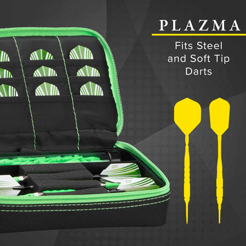 Image of Casemaster Plazma Dart Case Black with Green Zipper