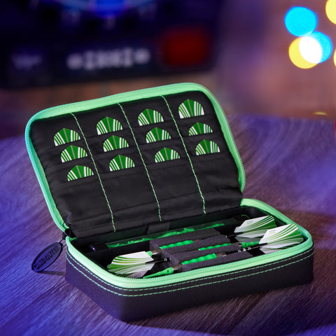 Image of Casemaster Plazma Dart Case Black with Green Zipper
